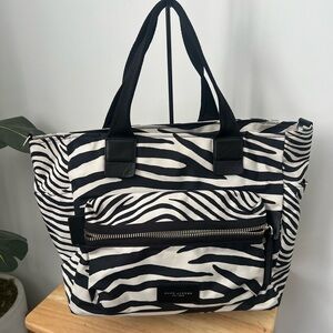 Marc Jacobs Black and White Zebra Print Travel diaper bag, tote Beach Bag